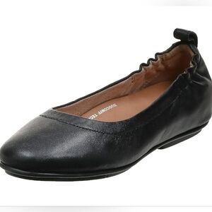 Fitflop Black Leather Flats with Elastic Topline